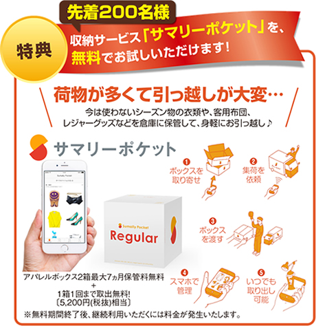 収納サービス「サマリーポケット」を無料でお試しいただけます！